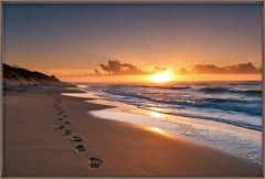 QUADRO LUGARES 034 POR DO SOL PEGADAS C/V 120 cm x 80 cm