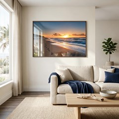 QUADRO LUGARES 034 POR DO SOL PEGADAS C/V 120 cm x 80 cm