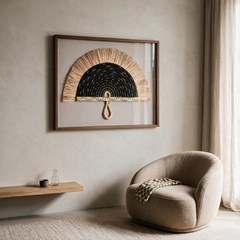 QUADRO BOHO 018 LEQUE TRIBAL C/V 100 cm x 80 cm