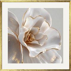 QUADRO FLORAL 015 ROSA BRONZE DOURADA C/V 80 cm x 80 cm