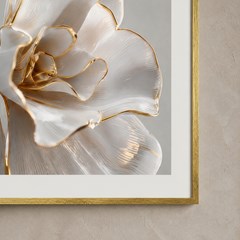 QUADRO FLORAL 015 ROSA BRONZE DOURADA C/V 80 cm x 80 cm