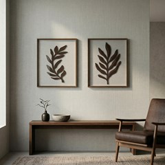QUADRO 3D 040 FOLHA MARROM I C/V 40 cm x 50 cm