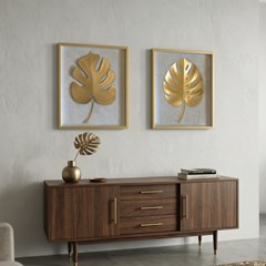 QUADRO 3D 042 FOLHA DOURADA ADAO C/V 40 cm x 50 cm