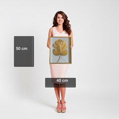 QUADRO 3D 043 FOLHA DOURADA TRADICIONAL C/V 40 cm x 50 cm