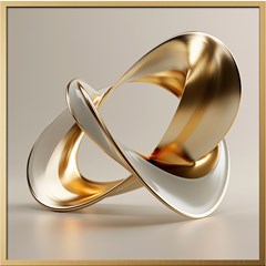 QUADRO 3D 052 OBJETO DOURADO C/V 80 cm x 80 cm