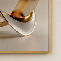 QUADRO 3D 052 OBJETO DOURADO C/V 80 cm x 80 cm