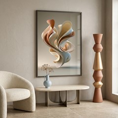 QUADRO 3D 053 GEOMETRICA CINZA C/V 80 cm x 120 cm
