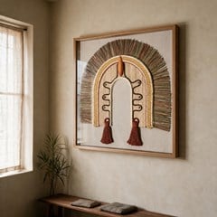 QUADRO ARTESANAL 107 COLAR CIRCULAR C/V 80 cm x 80 cm