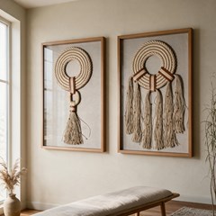QUADRO ARTESANAL 014 CIRCULAR TRIO FRANJAS C/V 60 cm x 90 cm