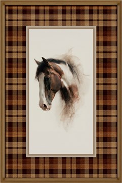 QUADRO EQUESTRE 014 CAVALO XADREZ C/V 40 cm x 60 cm