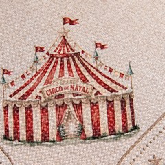 TOALHA DE MESA REDONDA NATALINA 103 CIRCO 1,80 m