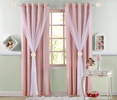 CORTINA KIDS ROSA BEBE COM FORRO 2,80 m x 1,80 m