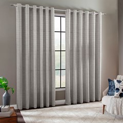 CORTINA HOUSTON LINHO FLAME CINZA SEM FORRO 2,80 m x 1,80 m