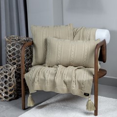 CAPA TRICOT TRESSE NATURAL 50 cm x 50 cm