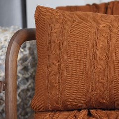 CAPA TRICOT TRESSE TERRACOTA 35 cm x 55 cm