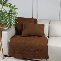 CAPA TRICOT QUADRIS TERRACOTA 50 cm x 50 cm