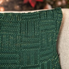 CAPA TRICOT TRESSE VERDE COM LUREX 35 cm x 55 cm