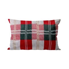 CAPA TRICOT XADREZ BORDO COM VERDE 35 cm x 55 cm