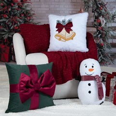 CAPA NATALINA 534 COM BORDADO E APLICACAO 43 cm x 43 cm