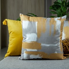 CAPA VELVETEEN 754 LISA MOSTARDA COM TASSEL 43 cm x 43 cm