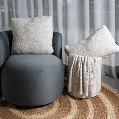 ALMOFADA TRICOT PREMIUM COQUILE LINHO 35 cm x 55 cm