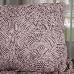 ALMOFADA TRICOT PREMIUM COQUILE ROSE 35 cm x 55 cm