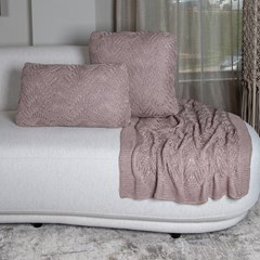 ALMOFADA TRICOT PREMIUM COQUILE ROSE 35 cm x 55 cm