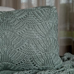 ALMOFADA TRICOT PREMIUM COQUILE VERDE MENTA 35 cm x 55 cm