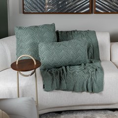 ALMOFADA TRICOT PREMIUM COQUILE VERDE MENTA 35 cm x 55 cm