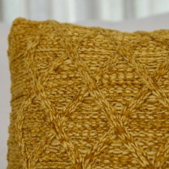 ALMOFADA TRICOT PREMIUM ARAN AMARELO ACAFRAO 35 cm x 55 cm