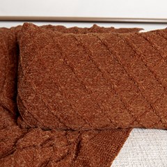 ALMOFADA TRICOT PREMIUM ARAN TERRACOTA 35 cm x 55 cm