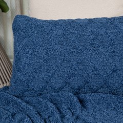 ALMOFADA TRICOT PREMIUM ARAN AZUL JEANS 35 cm x 55 cm