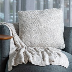 ALMOFADA TRICOT PREMIUM COQUILE LINHO 50 cm x 50 cm