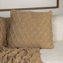 ALMOFADA TRICOT PREMIUM ARAN BEGE SAARA 50 cm x 50 cm