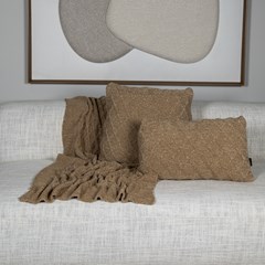 ALMOFADA TRICOT PREMIUM ARAN BEGE SAARA 50 cm x 50 cm