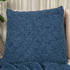 ALMOFADA TRICOT PREMIUM ARAN AZUL JEANS 50 cm x 50 cm