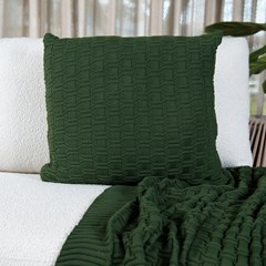 ALMOFADA TRICOT DIAMOND VERDE MILITAR 50 cm x 50 cm