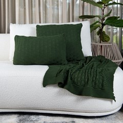 ALMOFADA TRICOT DIAMOND VERDE MILITAR 50 cm x 50 cm