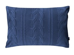 ALMOFADA TRICOT TRANCADA AZUL JEANS 35 cm x 55 cm