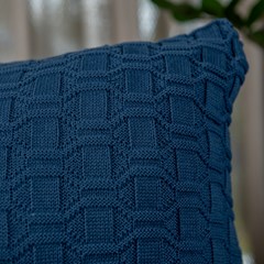 ALMOFADA TRICOT DIAMOND AZUL JEANS 35 cm x 55 cm