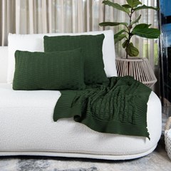 ALMOFADA TRICOT DIAMOND VERDE MILITAR 35 cm x 55 cm