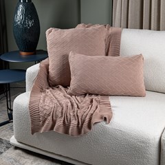 ALMOFADA TRICOT LINK ROSE 50 cm x 50 cm