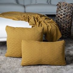 ALMOFADA TRICOT LINK AMARELO ACAFRAO 50 cm x 50 cm