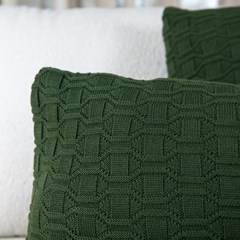 ALMOFADA TRICOT LINK VERDE MILITAR 35 cm x 55 cm