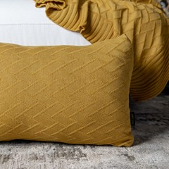 ALMOFADA TRICOT LINK AMARELO ACAFRAO 35 cm x 55 cm