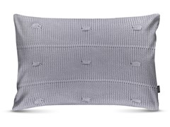 ALMOFADA TRICOT BOLA CINZA NEVOA 35 cm x 55 cm