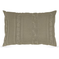 ALMOFADA TRICOT TRESSE BEGE CAMELO 35 cm x 55 cm