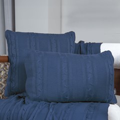 ALMOFADA TRICOT TRESSE AZUL PROFUNDO 50 cm x 50 cm