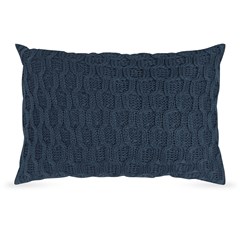 ALMOFADA TRICOT BOSSA AZUL PROFUNDO 35 cm x 55 cm