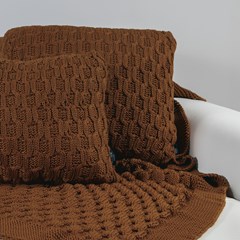ALMOFADA TRICOT BOSSA TERRACOTA 50 cm x 50 cm